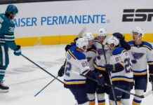 Blues Defeat Sharks 5-4 in Overtime to Spoil Celebrini’s Debut news-11102024-114017